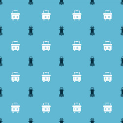 Set water filter and toolbox on seamless pattern vector