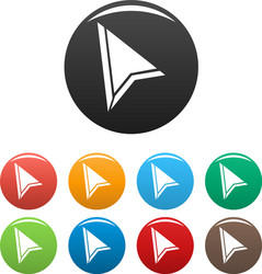 cursor mouse element icons set color vector image