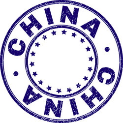 grunge textured china round stamp seal Vector Image