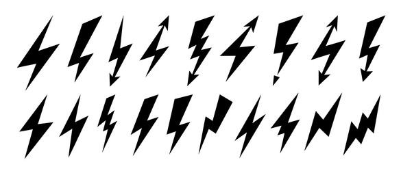 lightning comic icons set volt elements in pop vector image