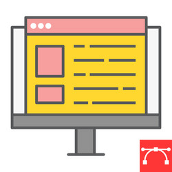 web design color line icon website and ux vector image
