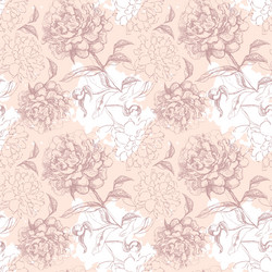 Peony seamless pattern Royalty Free Vector Image
