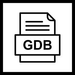 Gdb file document icon vector