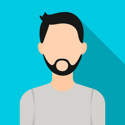 man with beard icon flat single avatarpeaople vector