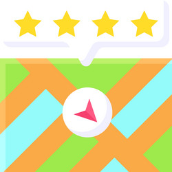 star rating icon location map and navigation vector image
