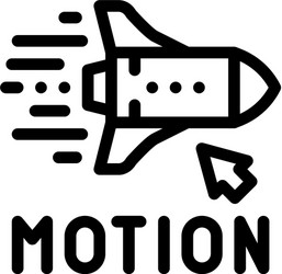 Work with rocket objects in action icon vector