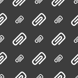clip to paper icon sign seamless pattern on a gray vector image