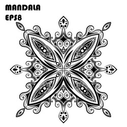 flower mandala coloring book element vector