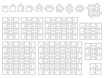 puzzle pieces square shape blank table game vector image