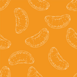 Seamless pattern with tangerine slices vector