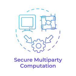 secure multiparty computation blue gradient vector image
