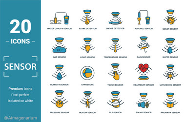 Sensor icon set include creative elements water vector