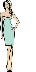 woman in dress vector