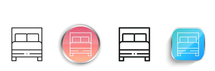 double bed icon thin linear regular and button vector image