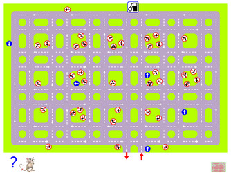 Logic puzzle game with labyrinth find the way vector