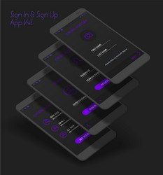 mobile app ui sign in and up screens 3d vector image