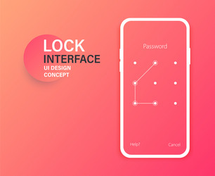 Passcode lock interface for screen login vector