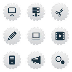 set of simple ui icons vector