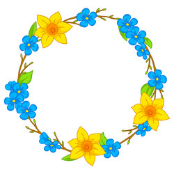 decorative frame with summer flowers beautiful Vector Image