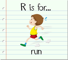 flashcard alphabet r is for run vector image