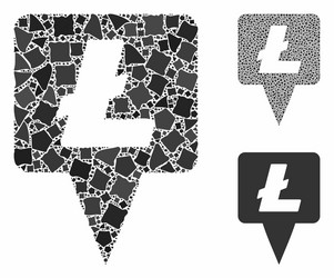 litecoin map pointer composition icon unequal vector image