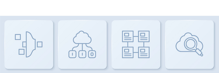 Set line filter setting hierarchy organogram vector