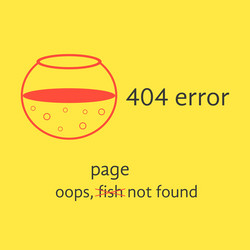 404 error with red empty aquarium vector