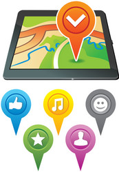 Navigation Map Icon Set vector image