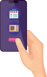 qr code box and smarpthone design vector image