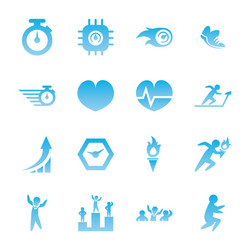 Running gradient style icon set design vector