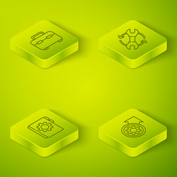 set isometric wrench and arrows as workflow user vector image