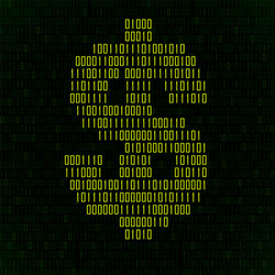 Abstract sign dollar binary code technology vector