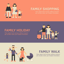 family shopping holiday and walk Vector Image