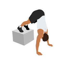 man doing box pike holds exercise push up vector