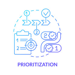 Prioritization blue concept icon Royalty Free Vector Image