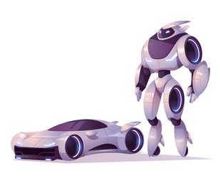 Robot Transformer Android Car vector image
