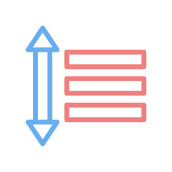 vertical sort icon for data organization layout vector image