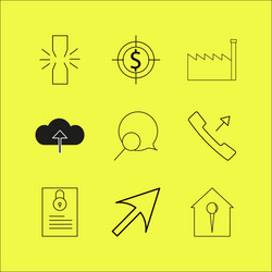 Web linear icon set simple outline icons vector