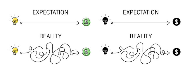 concept of implementing an idea plan b vector image
