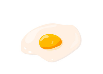 Delicious fried egg chicken omelette isolated vector