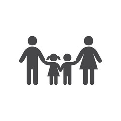 Family holding hands icon vector