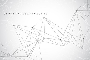 Geometric abstract background with connected line vector