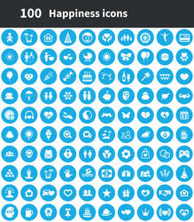 happiness 100 icons universal set for web and ui vector image