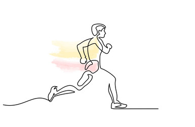 man runner one line drawing running abstract vector image