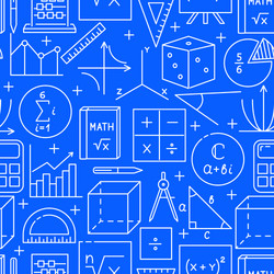 seamless pattern with math symbols in line style vector