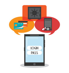 security data and cyber system design vector image