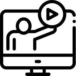viewing in computer mode icon outline vector image