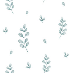 watercolor seamless pattern with green eucalyptus Vector Image