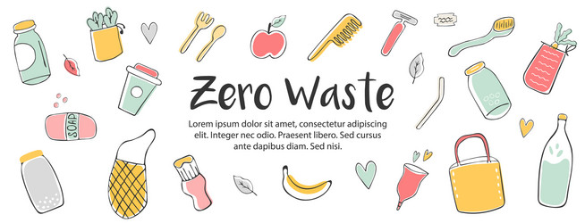 Zero waste concept design with hand drawn elements