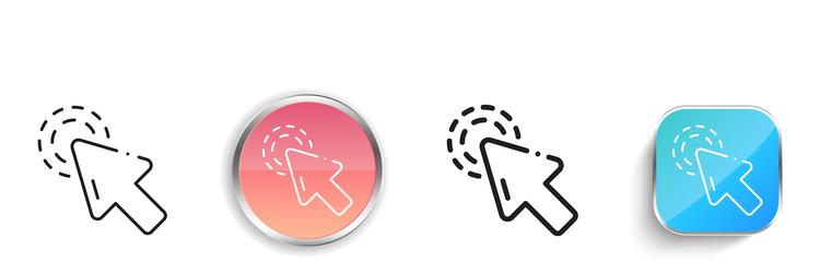 double click icon thin linear regular and button vector image